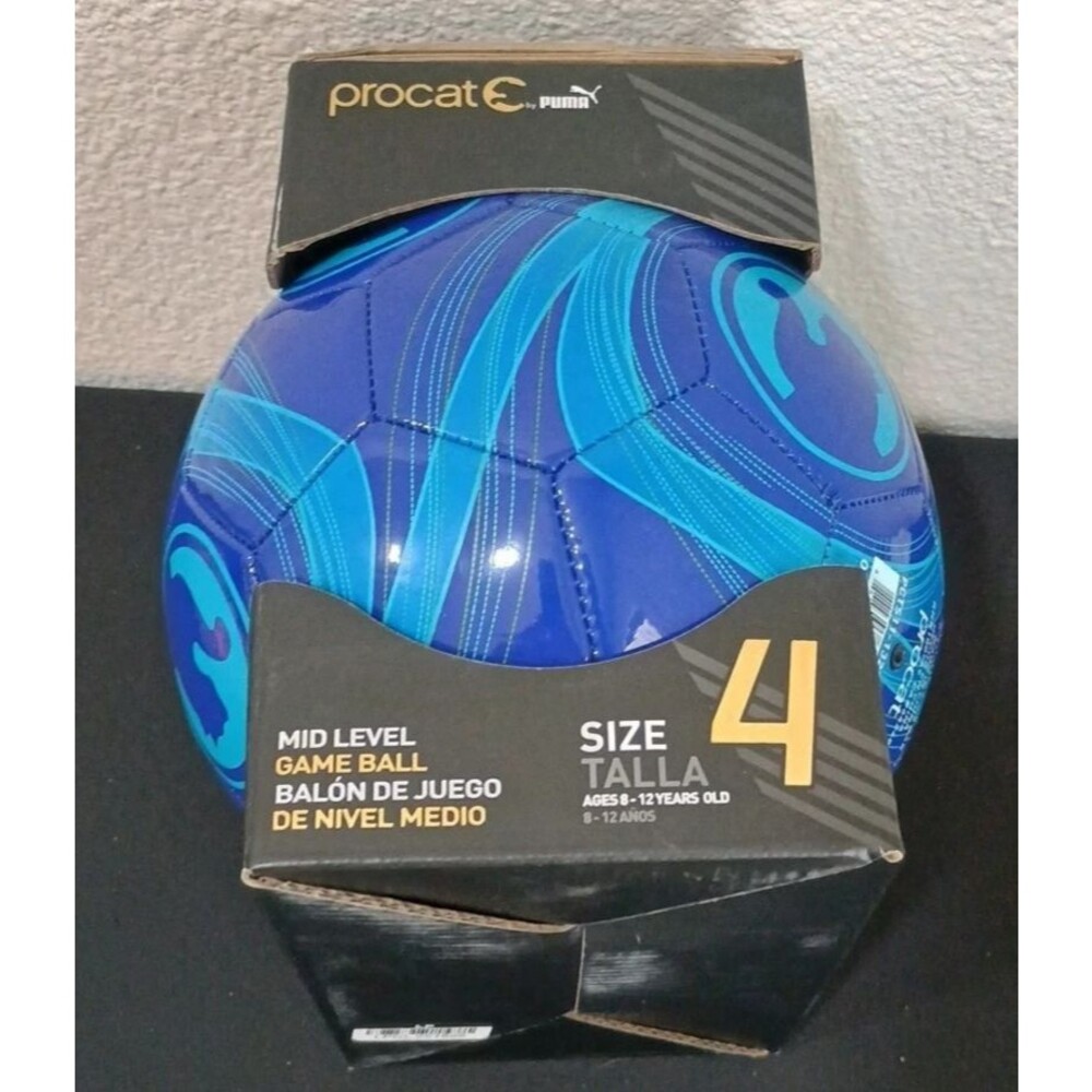 Kids Puma Procat Cyclone Size 4 (FIFA Quality) Game Soccer Ball - Blue/Black New